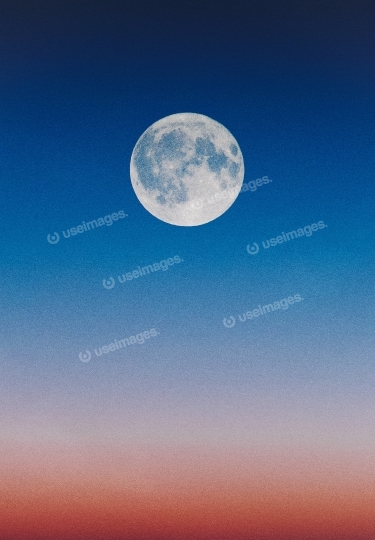 Full Moon on a Blue Sky 